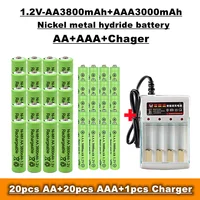 Lupuk - AA + AAA Nimh Rechargeable Battery, 1.2v 3800 MAH / 3000 mAh, for Remote Control, Toys, radio, etc. + charger sales