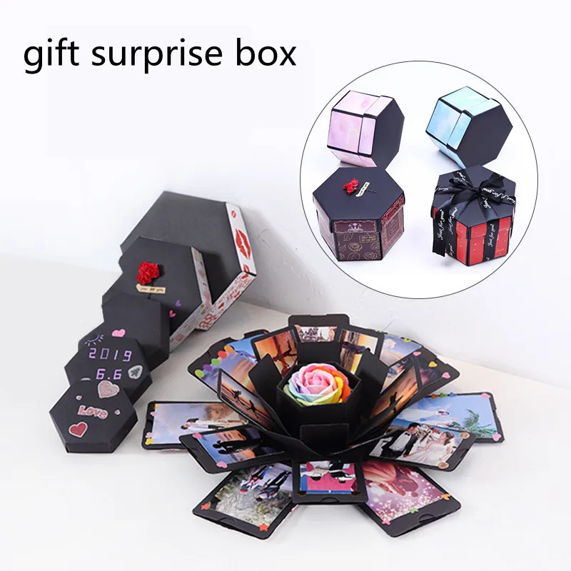 

Finished Gift Box Photo Box Surprise Box Explosion Box Handmade Album DIY Valentine's Day Love Memory Valentine's Day Gift