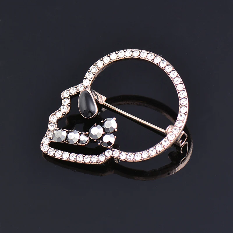 

LEEKER Punk Cool Skull Brooches For Women Cubic Zircon Pin Fashion jewelry 2022 New Arrival bijoux femme 204 LK6