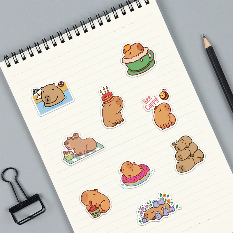 

50Pcs Cute Capybara Sticker Set for Laptop, Guitar, Scrapbook and Journals Gift For Boys Girls Teens Birthday Party