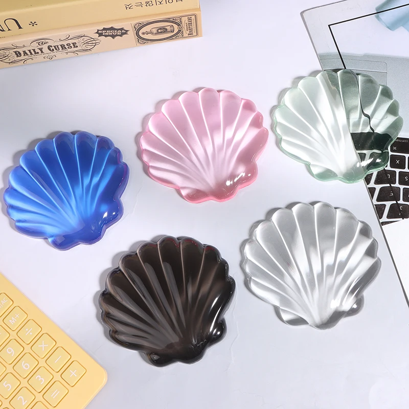 Симпатичный прозрачный силиконовый коврик для мыши в форме ракушки подставка