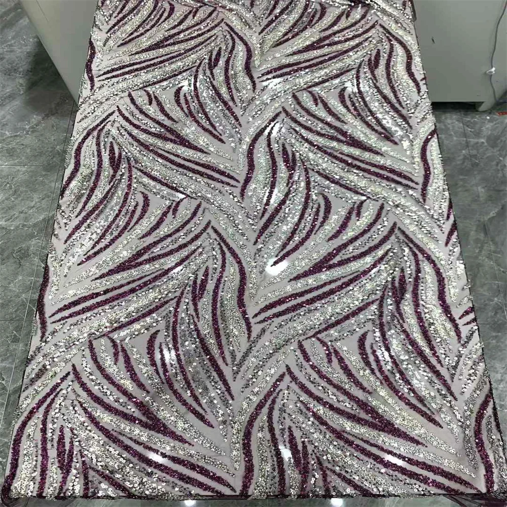 2024 новый дизайн кружевная ткань ручной работы с бисером высокое качество