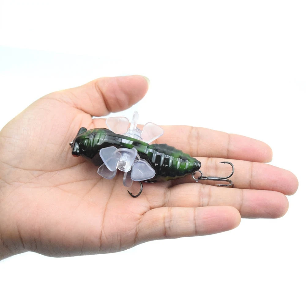 

75MM 16G Towater Swimbait Fishing Lures Cicada Professional Artificial Tackles Wobblers Pesca Double Propeller Wings SharpHooks