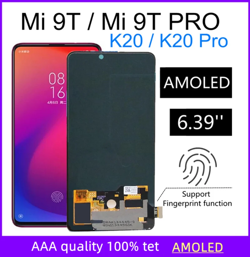 

ЖК-дисплей 6,39 дюйма Super Amoled Mi 9T для Xiaomi MI9T Pro M1903F10I, дисплей с сенсорным экраном в сборе, замена для Redmi K20 PRO LCD