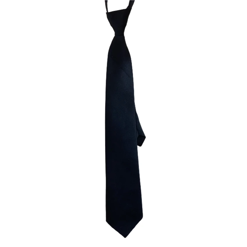 

XXFD Unisex Retro Solid Color Silky Narrow Necktie Wedding Party Groom Preppy Style School Uniform Zipper Pre-Tied for arrow Tie