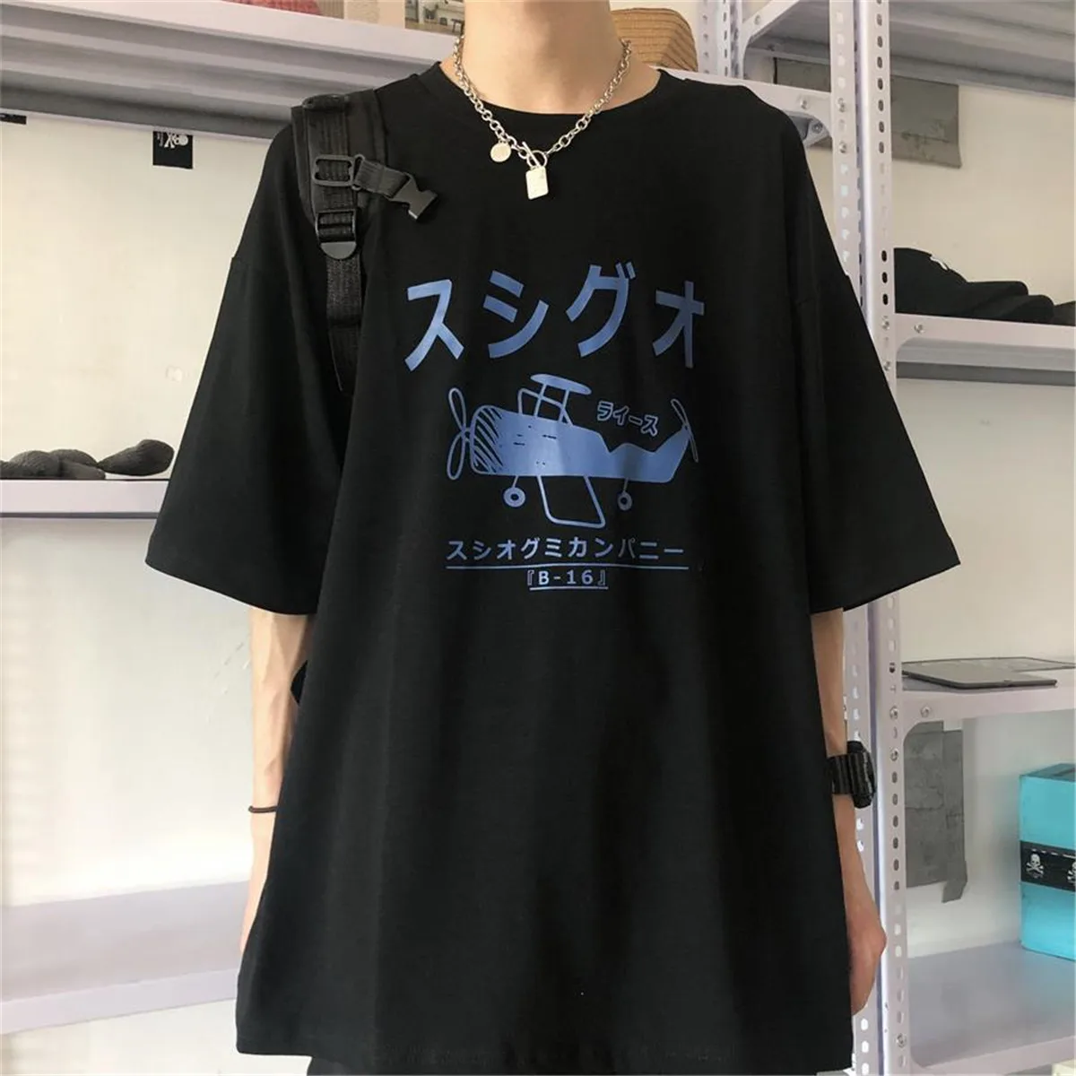 Футболка мужская с принтом медведя винтажная уличная одежда в японском стиле