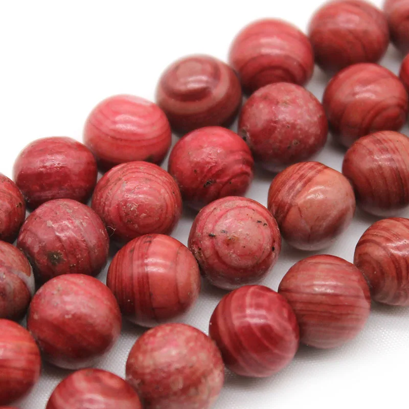 

Natural Red Wood Stripes Stone Beads Round Loose Spacer Beads For Jewelry Making 15" Strand Diy Bracelet Necklace 6/8/10mm
