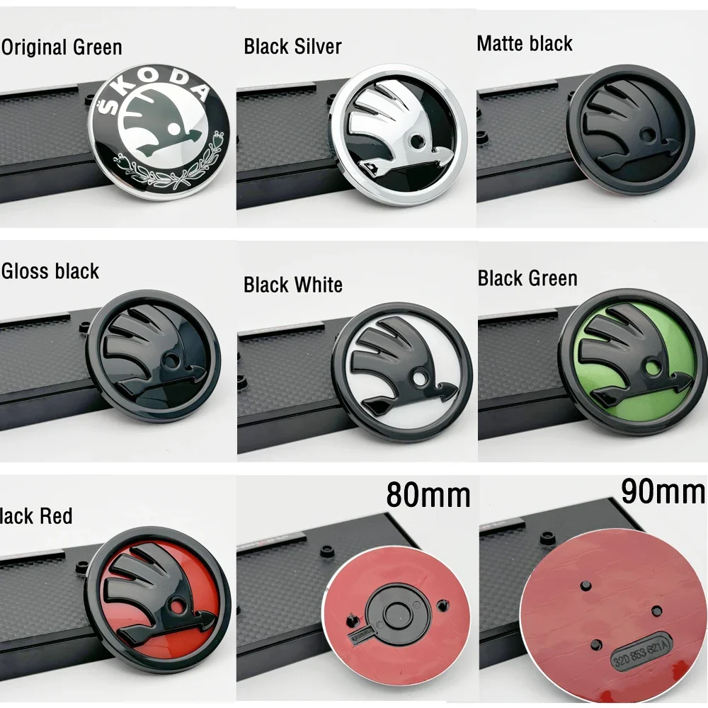 3D ABS 80/90 мм автомобильная передняя решетка багажника с логотипом наклейка для Skoda