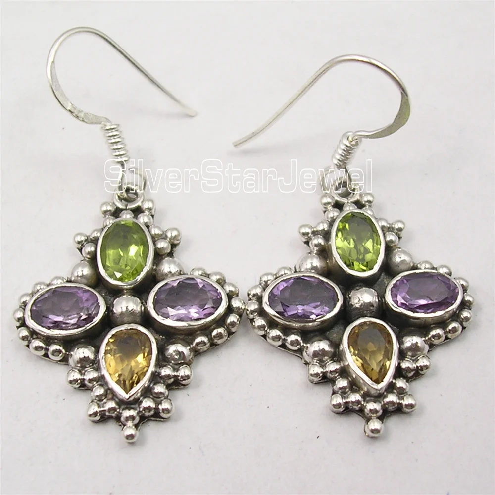 

Semi-precious Stone Yellow 1.5" Dangle Earrings