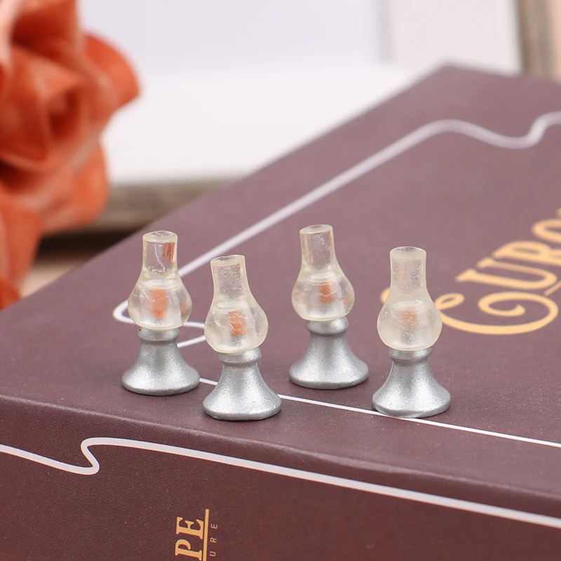 

4Pcs DollsHouse Miniature Simulation Candlestick Model DIY Decorations Accessories Toy Gifts Doll House Candlestick Decor