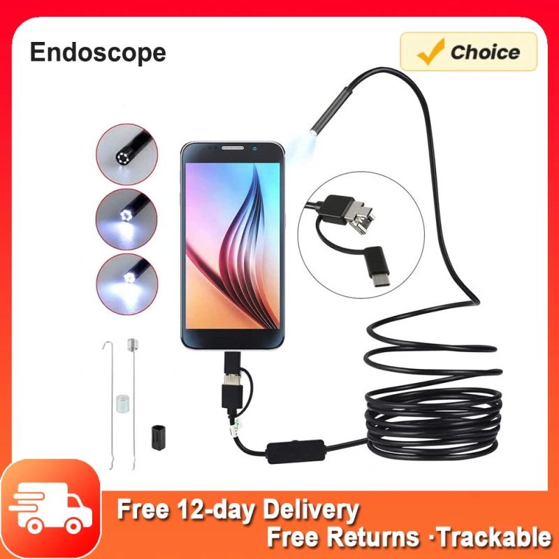 Эндоскоп с регулируемыми светодиодами 1/6 МП объектив 7 0 дюйма