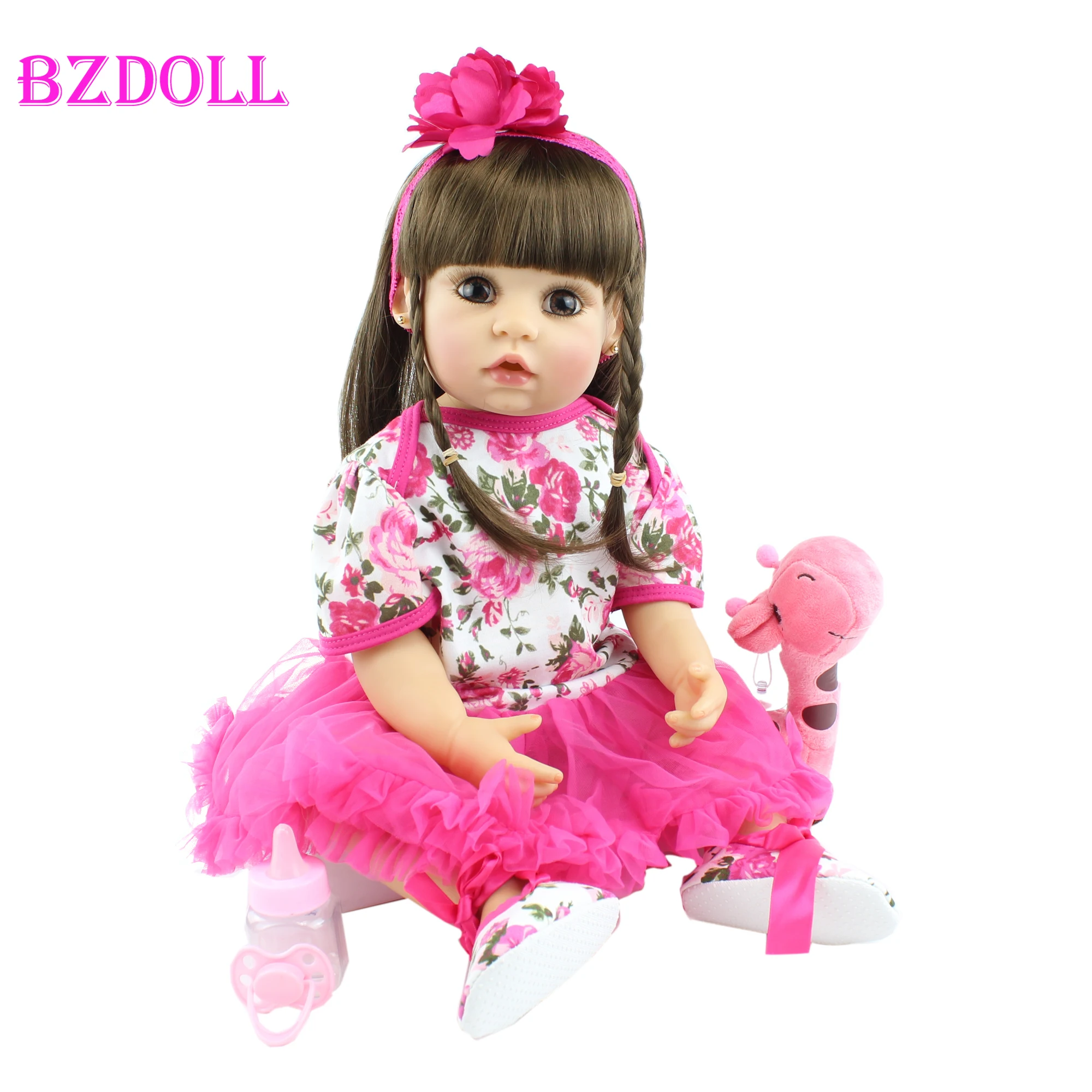 Кукла реборн силиконовая виниловая 55 см с серьгами | Игрушки и хобби