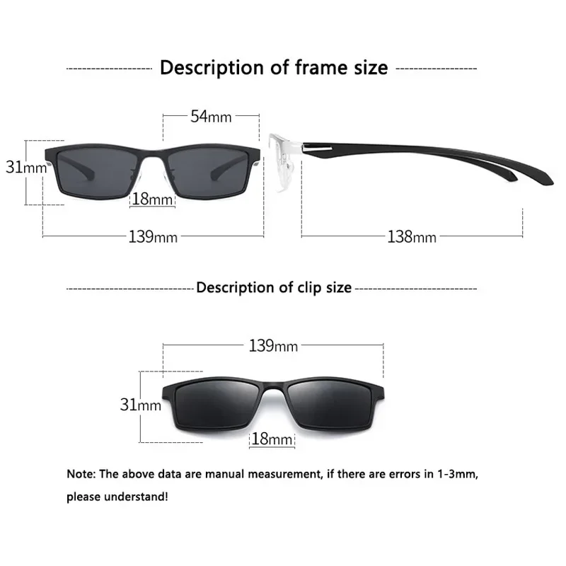 Солнцезащитные очки 6 в 1 для мужчин и женщин поляризационные Полуободковые при