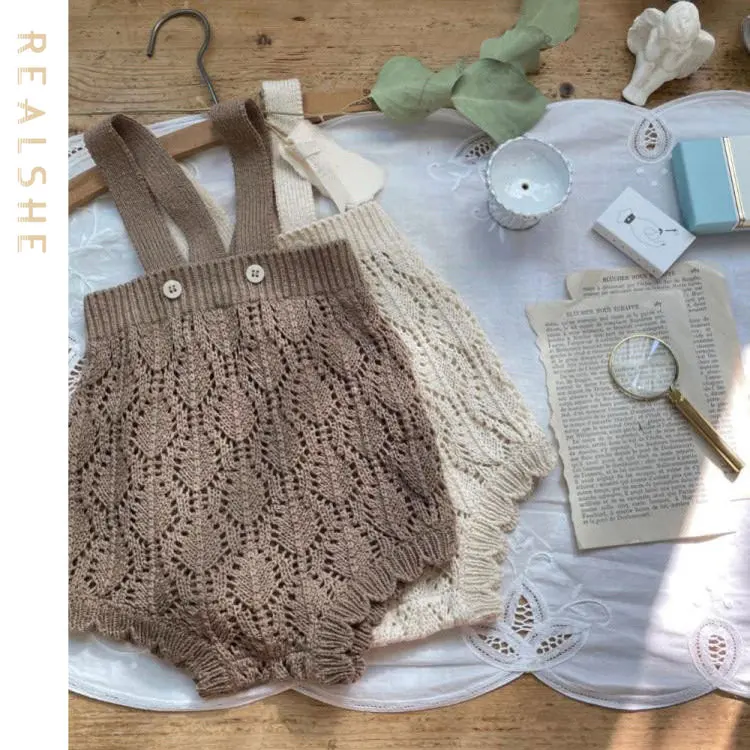 

Baby Outfit+hat 2pcs Children's Romper Knitted Rompers Girl Sleeveless Jumpsuit Newborn Clothes Girls One-piece Romper