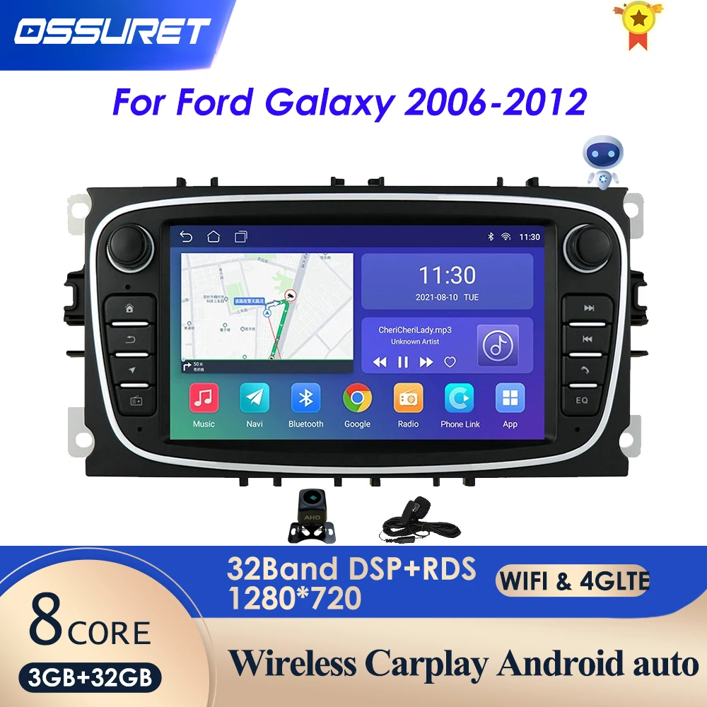2 Din Android автомобильный мультимедийный аудио радио плеер 7 ''для Ford/Focus/S-Max/Mondeo