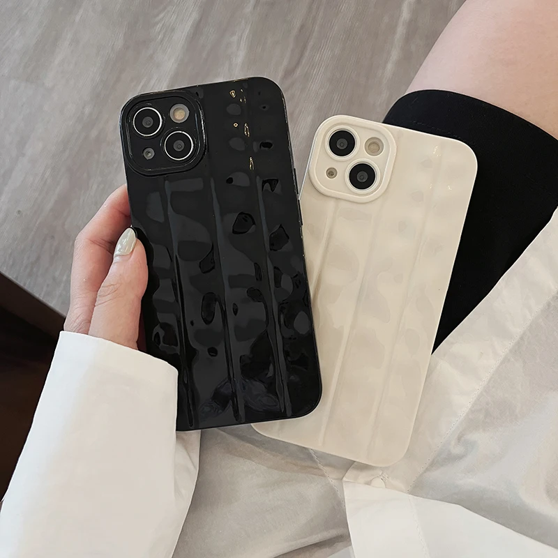 

Qianliyao Curve Pattern Matte Phone Case For iPhone 14 11 12 13 Pro Max Luxury shockproof Soft Silicone Cover