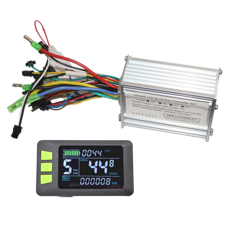 

36V 48V 52V 60V 350W 18A Brushless DC Motor Controller Ebike Controller P3C LCD Display Speedometer