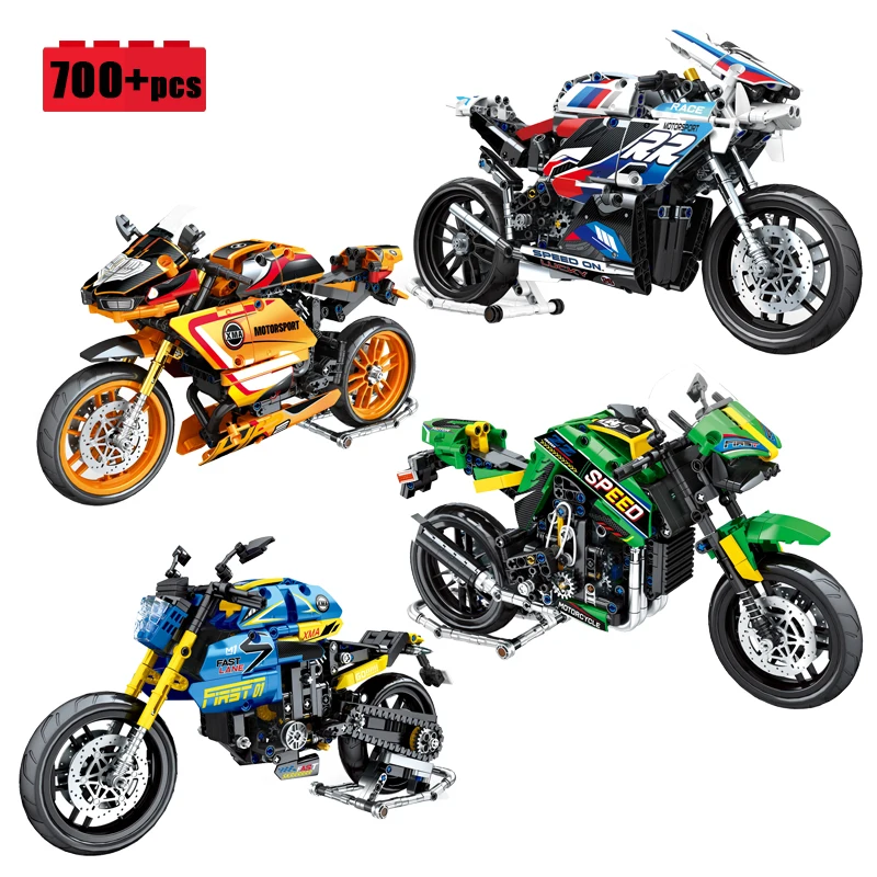 

New Classic Motorcycle G310R HP2 M1000RR Z900 Building Blocks Model City Sports Car Technical Bricks DIY Toys for Boys Gift Set