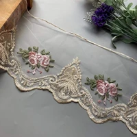3 yard 19cm mesh embroidery flower lace ribbon trims dress trimmings applique diy crafts sewing trim net cloth lace fabric new