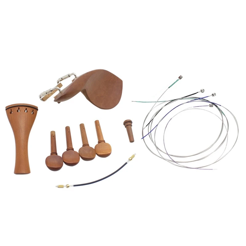 

2 Set Violin Accessory Kit: 1 Set 4/4 Violin Chin Rest Chinrest With Tuning Peg & 1 Set V60 Moderate Violin String