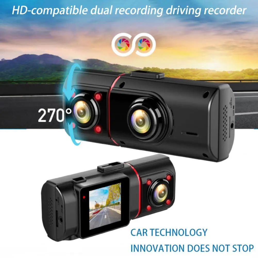 

Car Dash Cam Dual Lens Night Vision 1080P Clear GPS DVR Camera Driving Recorder For Vehicles Camera Mirror Night Vision