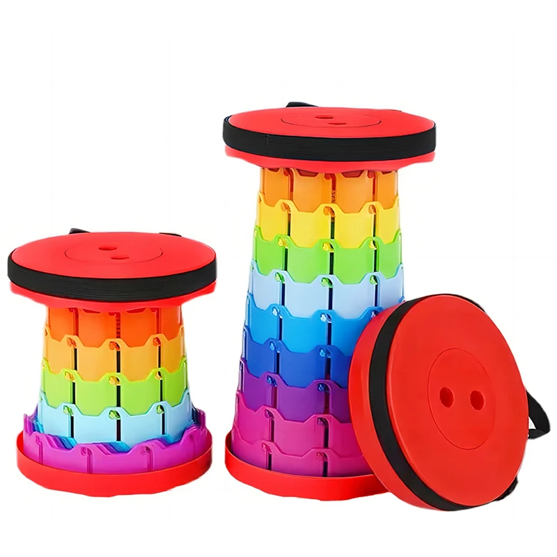 1 шт. портативный Круглый складной стул гармошкой регулировка высоты простой