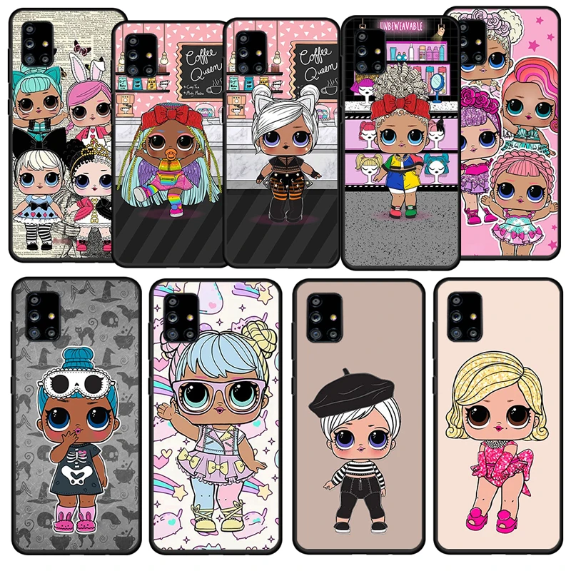 

Funny Surprise Doll LOL For Samsung Galaxy A52S A72 A71 A52 A51 A12 A32 A21S 4G 5G Soft TPU Silicone Gel Black Phone Case Fundas