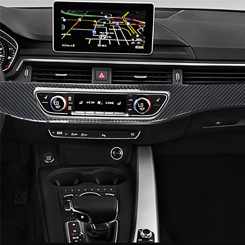 

For Audi A4 B9 RS4 S4 2017-2021 Carbon Fiber Center Headlight Panel Stickers Cover Trim Car Interior Decorative Accessories
