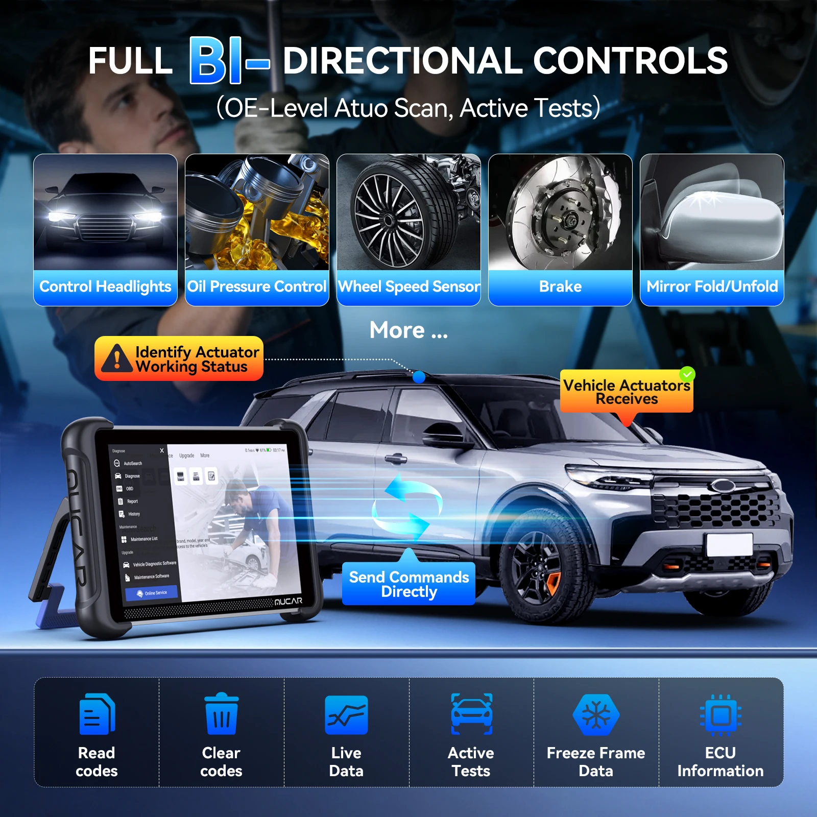 Оптовая продажа 3 шт. сканеров MUCAR 892BT OBD2 для полной диагностики системы, 35 функций сброса, пожизненное бесплатное обновление, двунаправленный DOIP CANFD. (art.: 3920dc9b68dfb) - 3920dc9b68dfb
