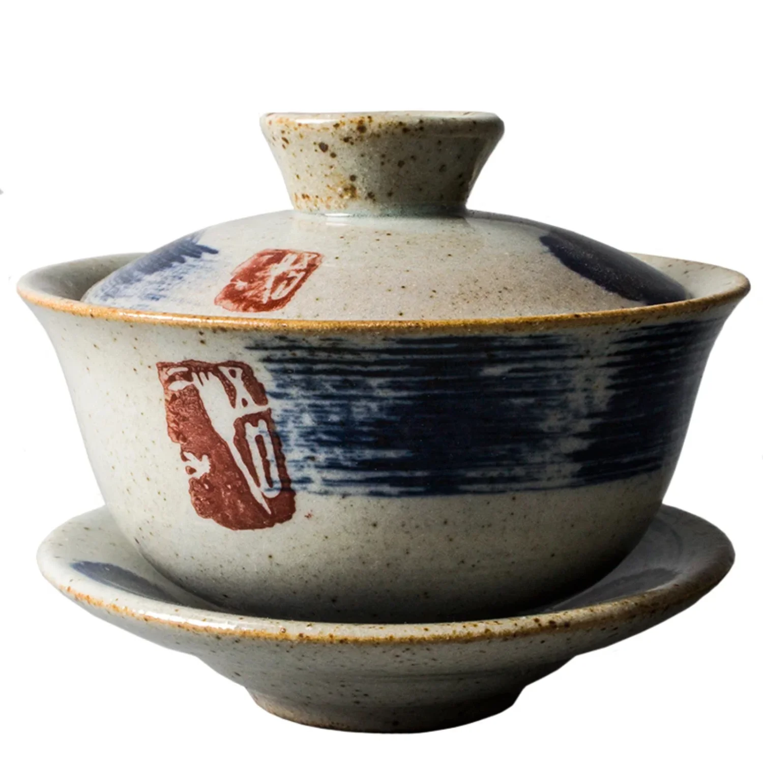 Zen Ручная роспись Gaiwan Чайная керамика Wasten с крышкой посуда Кунг-фу церемония