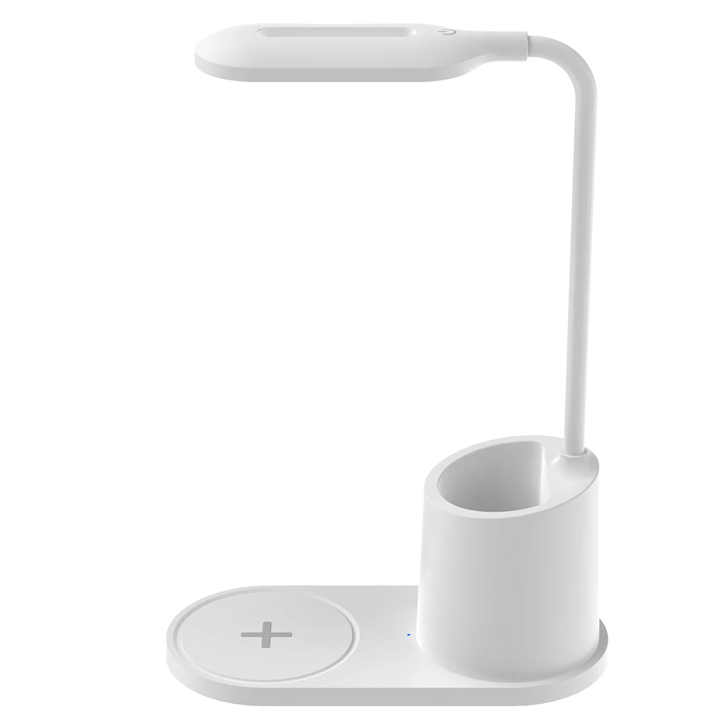 

Table Lamp Portable LED 3000-6000K Adjustable 3 Modes Eye-protecting Wireless Charging Lamps Light Lighting Tool White