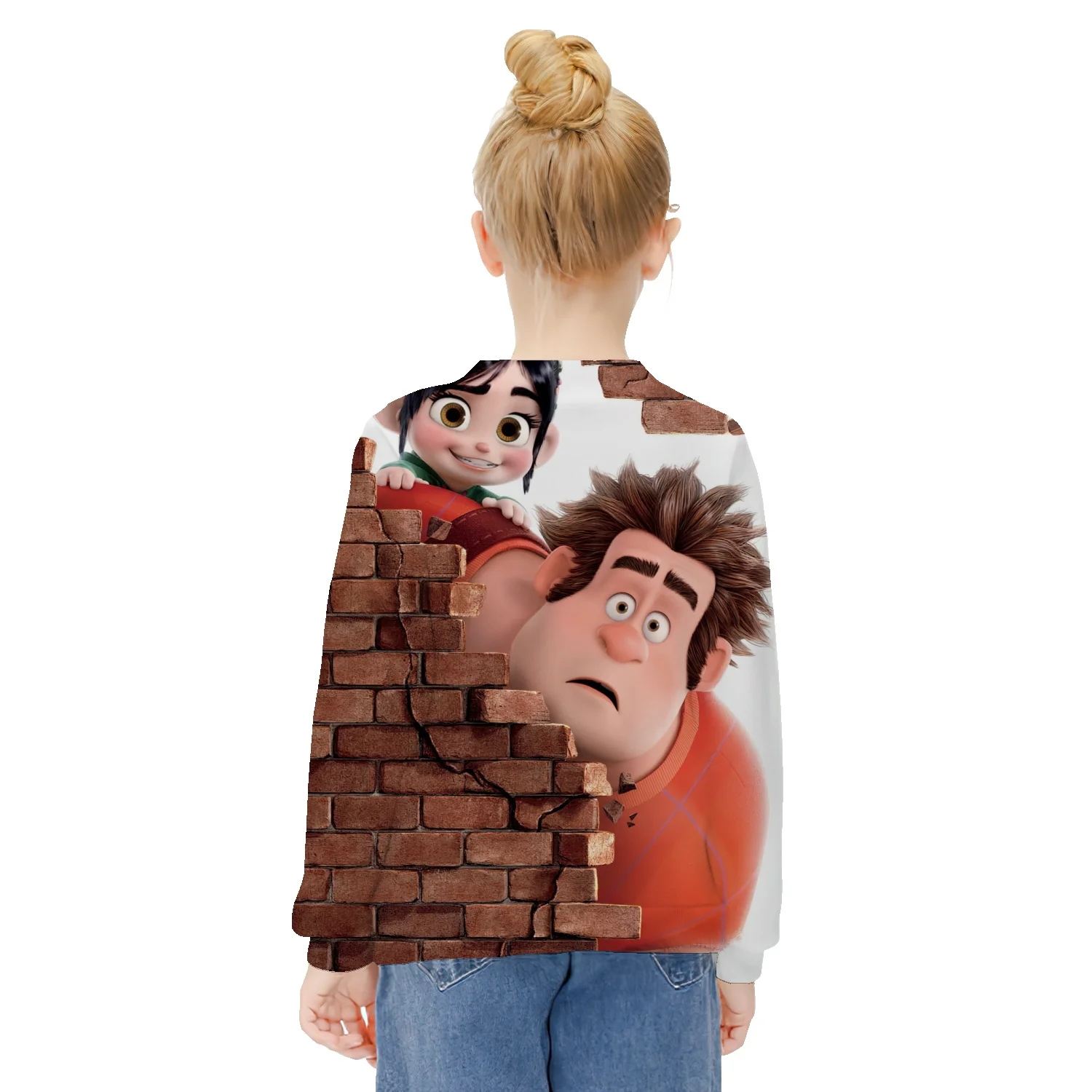 

Wreck-It Ralph Children's clothing sweater spring and autumn new girl kid's thin casual fashion round neck pullover sweater