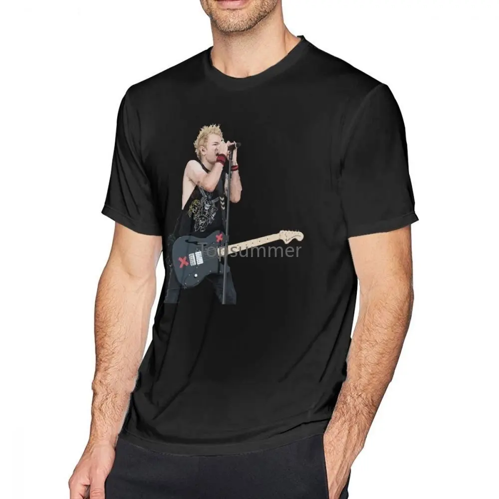 Sum 41 T Shirt Deryck Whibley Of Sum 41 T-Shirt Cute Man Tee Shirt 100 Percent Cotton Printed Oversize Basic Short-Sleeve Tshirt