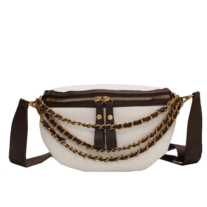 

Fashion women bag high quality chest bags for women leather crossbody shoulder bag metal chain female shoulder bag satchels