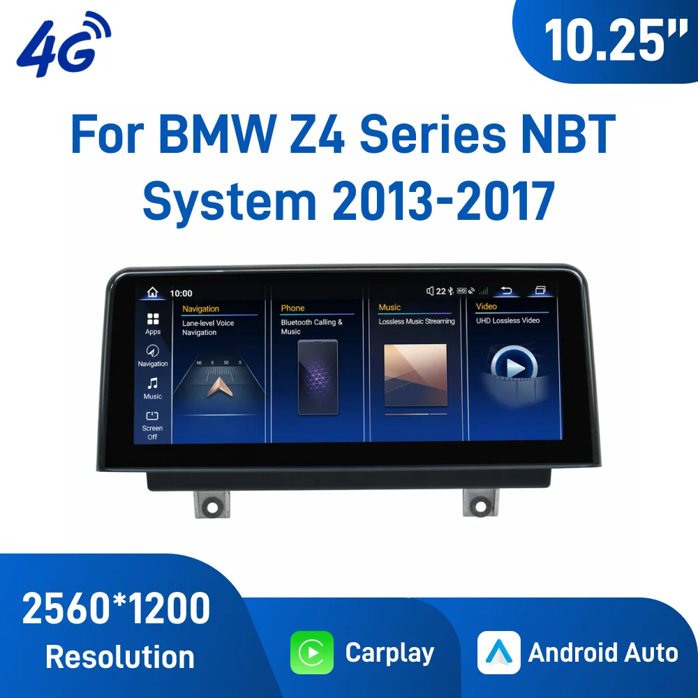 Фото 10,25-дюймовая Android-автонавигация для BMW Z4 E89 2013-2017 с сенсорным экраном NBT, поддержкой Carplay, Android Auto, GPS, Bluetooth и WiFi. №1
