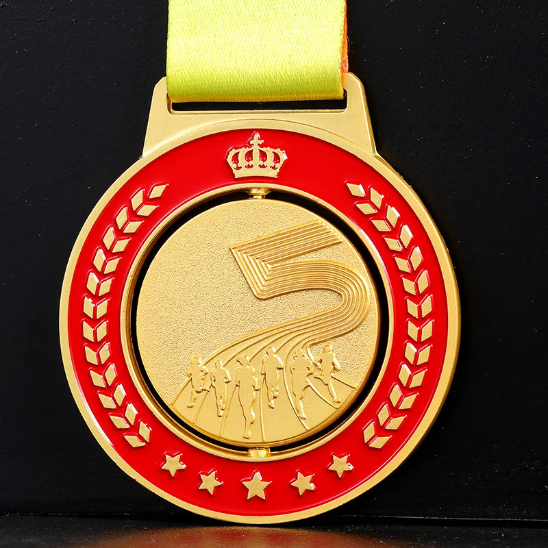 

Running Runner Gold Medals Trophy Award with Neck Ribbons Express Medal Various Souvenir School Sport Prize Factory Dropshipping