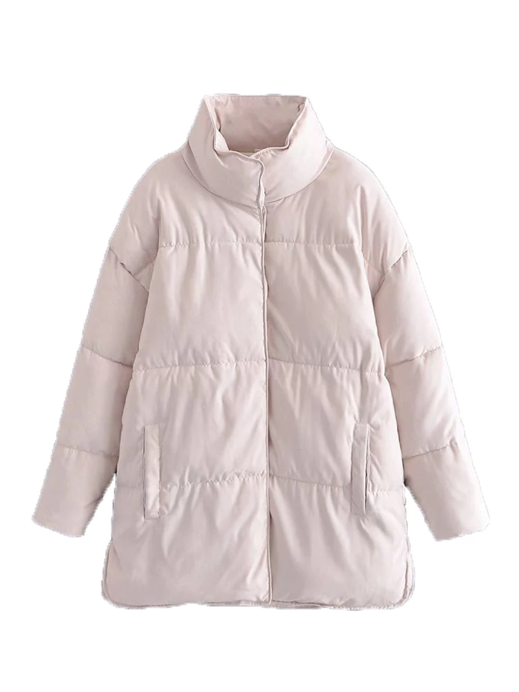 

KJMYYX Women Fashion Loose Thick Jacket Coat 2022 Winter Single Breasted Long Sleeve Parkas Female Warm Oversized Solid Top
