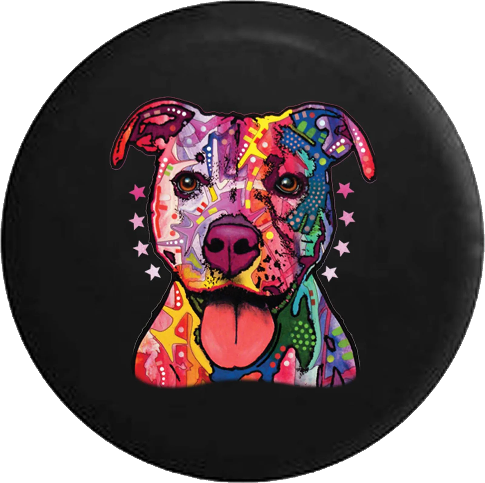 

Spare Tire Cover Neon Artistic American Lab Pit Bull Staffy Dog JK Accessories