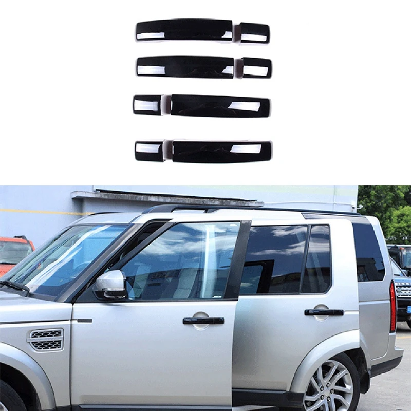 

Car Outer Door Handle Cover Trim Sticker For Land Rover Discovery 4 2010-2016 Accessories ,Black Without Hole