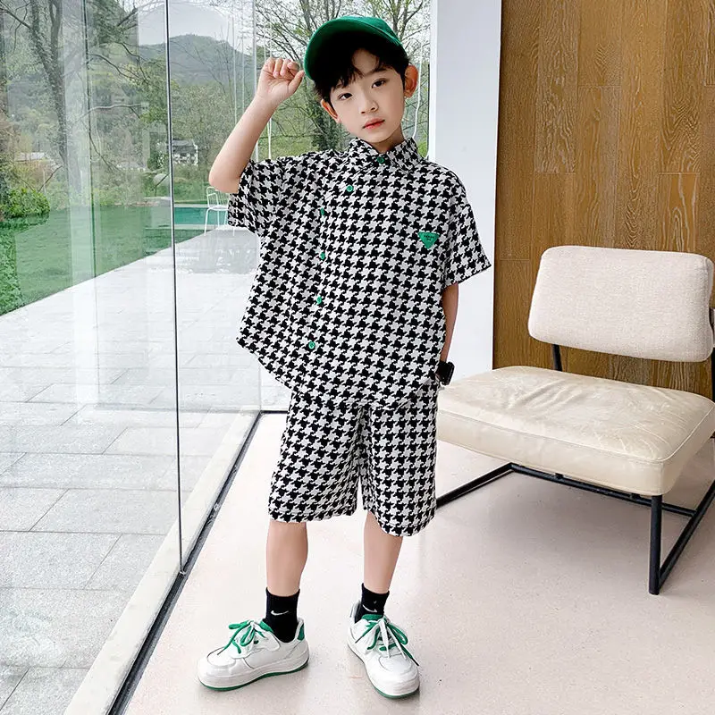 

Детская одежда для мальчиков, комплекты летней одежды для мальчиков-подростков, футболка с коротким рукавом + брюки, костюмы, детская одежда, наряд 5, 6 цветов