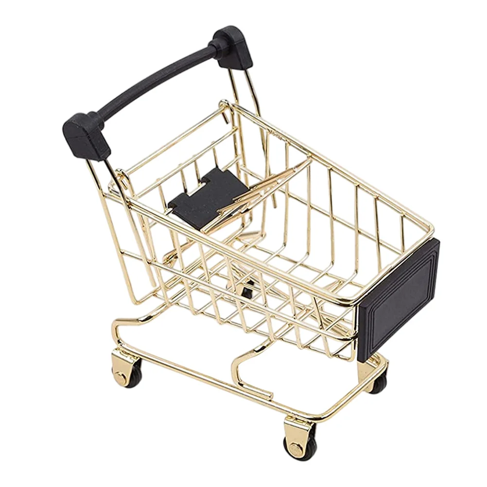 

Mini Brands Cart Storage Basket Accessories Dolls Decorative Shopping Trolley Toys