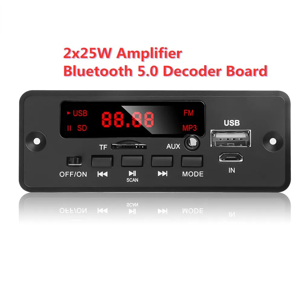 

Top Handsfree DC 5V 18V MP3 Decoder Board 50W Amplifier Bluetooth Car MP3 Player USB Recording Module FM AUX Radio For Speaker