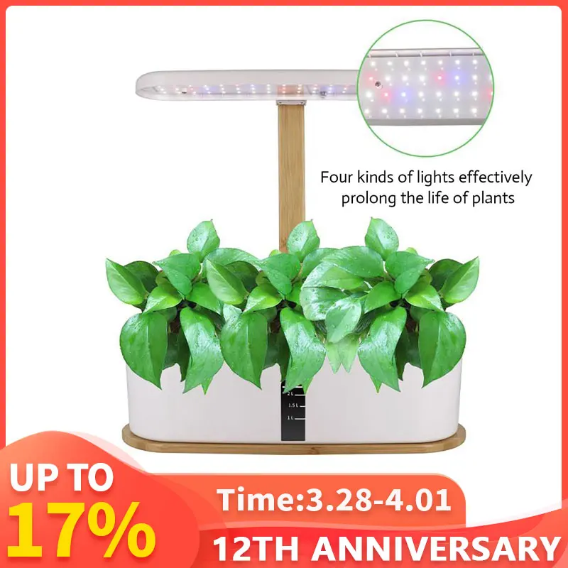 10 Smart Hydroponic Planters Growing System Home Led With Kit For Garden Planter Kitchen Smart Herb Grow Germination System