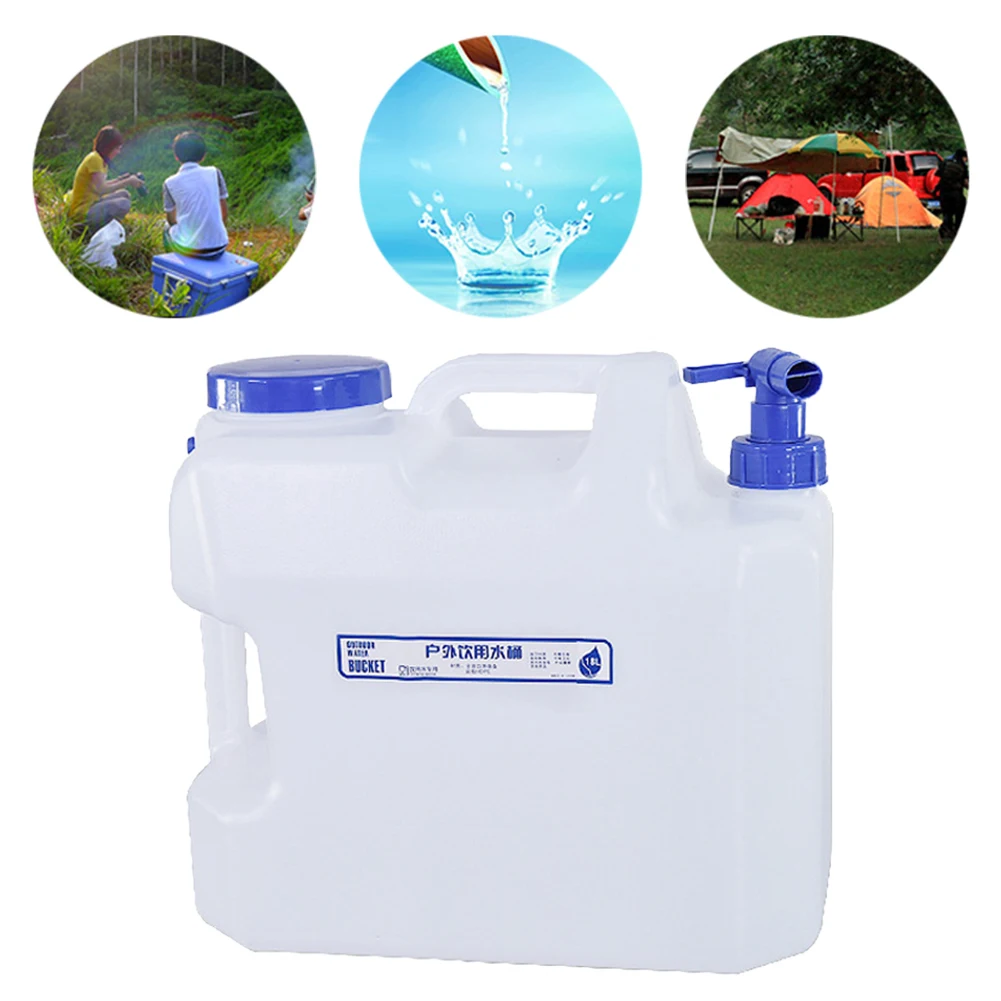 

18L Portable Car Travel Driving Bucket Food Grade PC Camping Water Storage Tank Container Outdoor Water Bucket With Faucet Brush