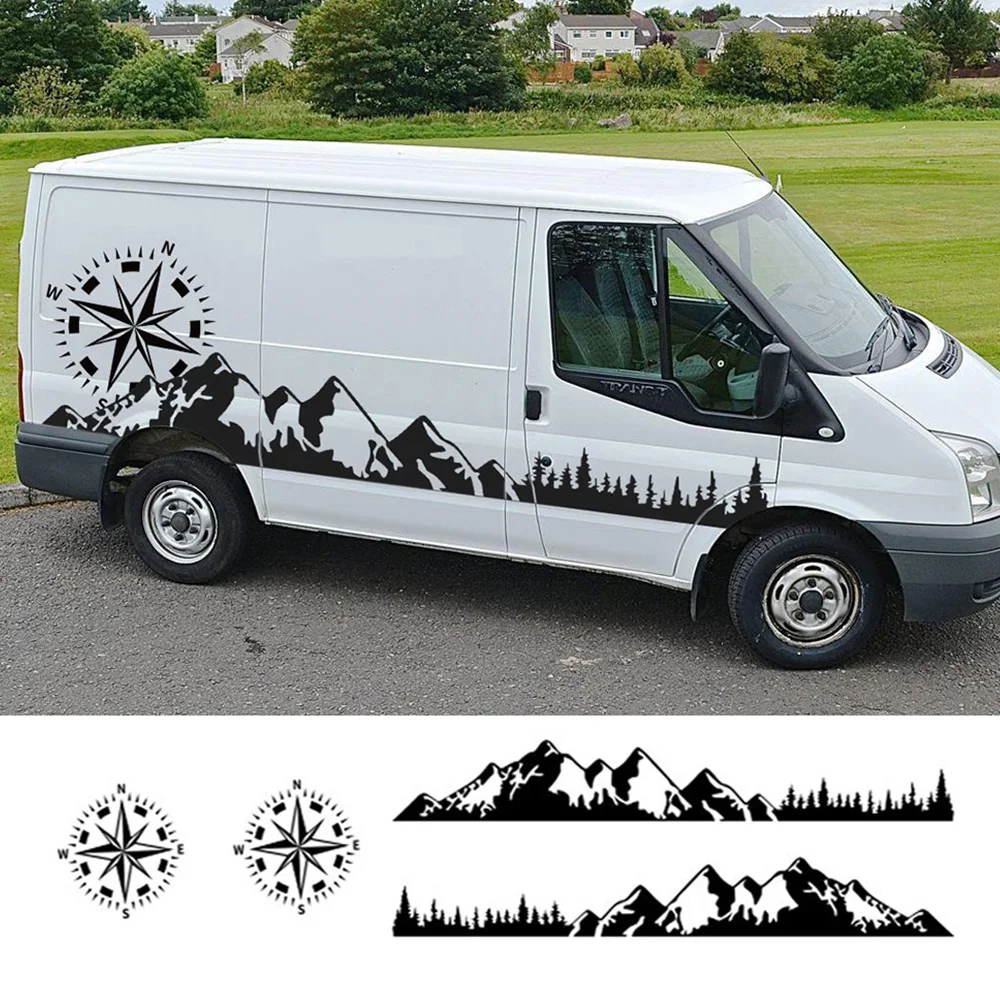 

Car Door Stickers Motorhome Camper Van Tuning Accessories Compass Graphics Vinyl Film Decals For Ford Transit MK6 MK7 MK8