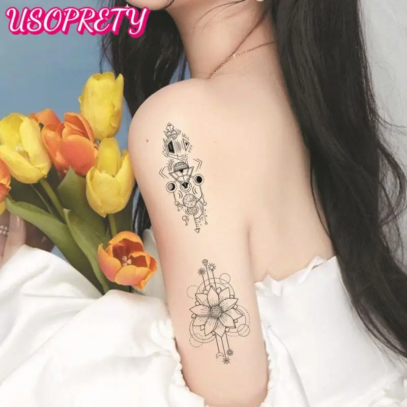 

Водостойкая тату-наклейка с цветами, яркие цвета