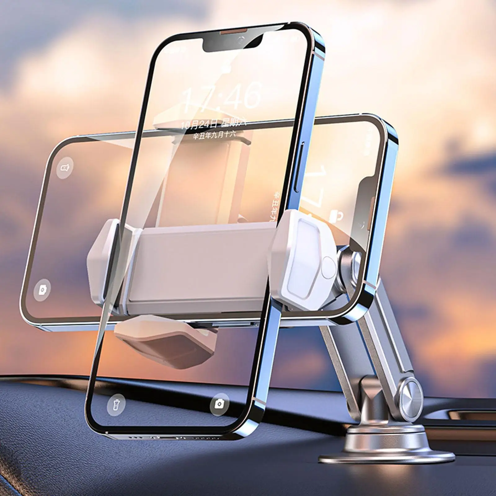 

Алюминиевый магнитный автомобильный держатель для телефона, вращающийся на 360 градусов настольный кронштейн для телефона, подставка для GPS,...