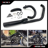 motorcycle exhaust system black for harley davidson night rod v rod muscle night luther accessories 2 in 1 muffler