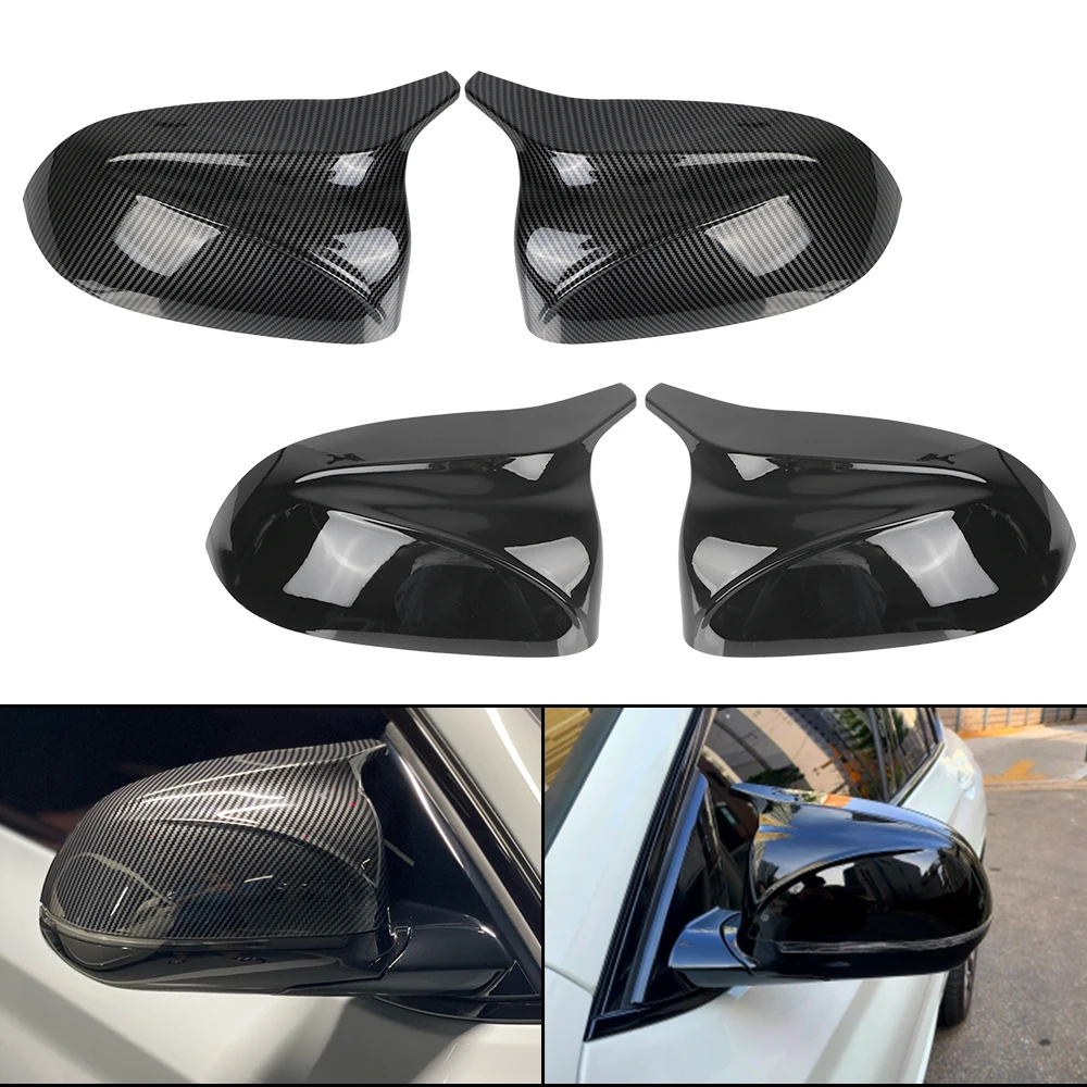 

For BMW X3 G01 X4 G02 X5 G05 X6 G06 X7 G07 M style 2 Pcs Replacement Carbon Fiber Gloss Rearview Mirror Cover Cap