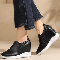 platform pumps shoes women slip on genuine leather wedges high heel ankle boots female round toe fashion sneakers casual shoes